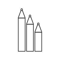 drie potloden icoon, schets stijl vector