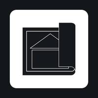 bouwkundig ontwerp van huis icoon, gemakkelijk stijl vector