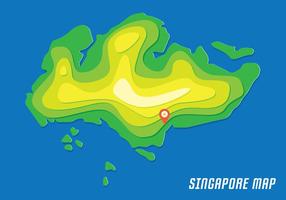 Singapore Kaart Met Contour vector