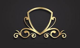 logo grens vntage, goud decoratie vector