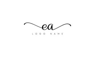 handschrift brief ea logo pro vector het dossier pro vector pro vector