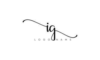 handschrift brief ig logo pro vector het dossier pro vector pro vector