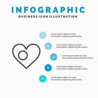 hart bangla Bangladesh land vlag lijn icoon met 5 stappen presentatie infographics achtergrond vector