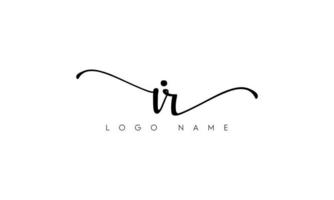 handschrift brief ir logo pro vector het dossier pro vector pro vector