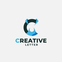 brief c logo, monogram logo, creatief brief ontwerp concept vector