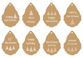 vrolijk Kerstmis tags set. Kerstmis afdrukbare geschenk labels. vector