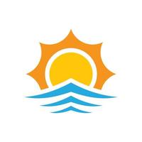 sunset beach logo afbeeldingen vector