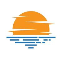 sunset beach logo afbeeldingen vector