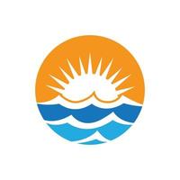 sunset beach logo afbeeldingen vector