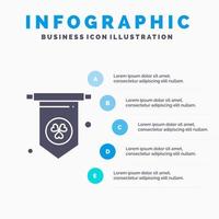 Ierland hart vlag onafhankelijkheid dag solide icoon infographics 5 stappen presentatie achtergrond vector