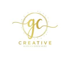 eerste gc vrouwelijk logo. bruikbaar voor natuur, salon, spa, kunstmatig en schoonheid logo's. vlak vector logo ontwerp sjabloon element.