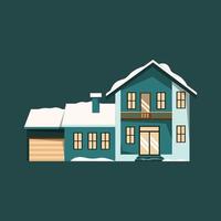 gebouw huis huis luxe sneeuw winter seizoen illustratie ontwerp vector