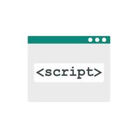 script venster icoon, vlak stijl vector