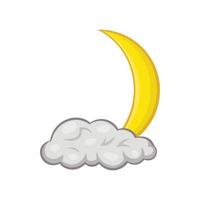 halve maan maan en wolk icoon, tekenfilm stijl vector
