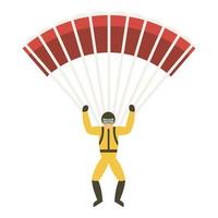 parachute skydiver icoon, vlak stijl vector