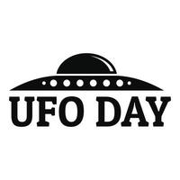 ufo dag logo, gemakkelijk stijl vector