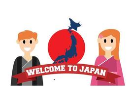 vlak illustratie Welkom naar Japan, vector illustratie