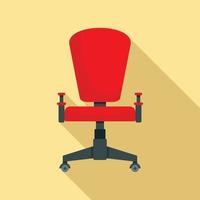 kantoor bureau stoel icoon, vlak stijl vector