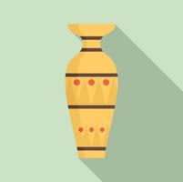 Egyptische vaas icoon, vlak stijl vector