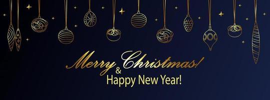 Kerstmis achtergrond met gouden kerstballen vector illustratie