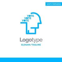 stemming verkiezing poll referendum toespraak blauw solide logo sjabloon plaats voor slogan vector