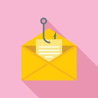 phishing persoonlijk mail icoon, vlak stijl vector