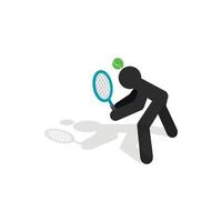 tennis terugkeerder icoon, isometrische 3d stijl vector