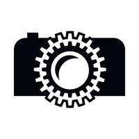 zwart camera icoon, gemakkelijk stijl vector