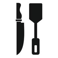 Koken mes spatel icoon, gemakkelijk stijl vector