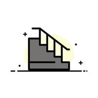 bouw naar beneden huis trap bedrijf vlak lijn gevulde icoon vector banier sjabloon