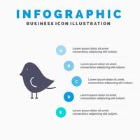 vogel Pasen natuur solide icoon infographics 5 stappen presentatie achtergrond vector