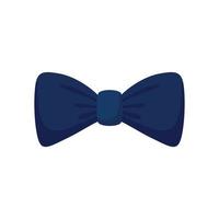 donker blauw boog stropdas icoon, vlak stijl vector
