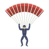 professioneel skydiver icoon, vlak stijl vector