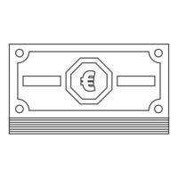 euro contant geld icoon, schets stijl. vector