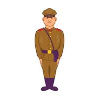een Mens in leger uniform icoon, tekenfilm stijl vector