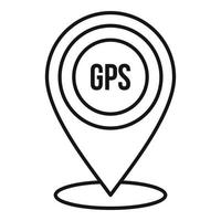 GPS gids punt icoon, schets stijl vector