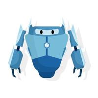 schattig blauw robot karakter mascotte geïsoleerd Aan wit achtergrond. vector