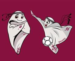 mascottes fifa wereld kop qatar 2022 officieel logo mondiaal en ballon kampioen symbool ontwerp vector abstract illustratie