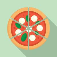 vier kazen pizza icoon, vlak stijl vector