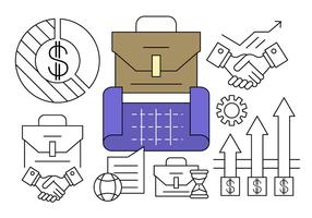 Gratis Linear Business Plan Icons vector