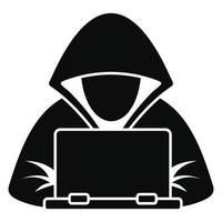 hacker laptop icoon, gemakkelijk stijl vector