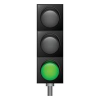 groen kleur verkeer lichten icoon, realistisch stijl vector