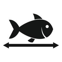 lengte rivier- vis icoon, gemakkelijk stijl vector
