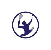 tennis logo ontwerpen met tennis spelers bal en racket logo ontwerp inspiratie vector