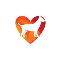 hond liefde logo ontwerp vector sjabloon. hond icoon logo vector