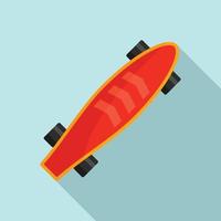 schattig longboard icoon, vlak stijl vector