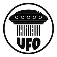 vliegend ufo schip logo, gemakkelijk stijl vector