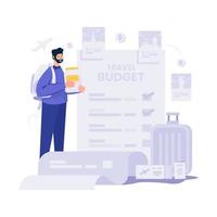 reizen begroting voorbereiding illustratie vector