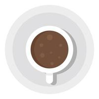 top visie koffie kop icoon, vlak stijl vector