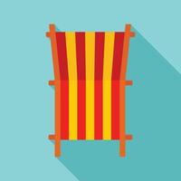 strand dek stoel icoon, vlak stijl vector